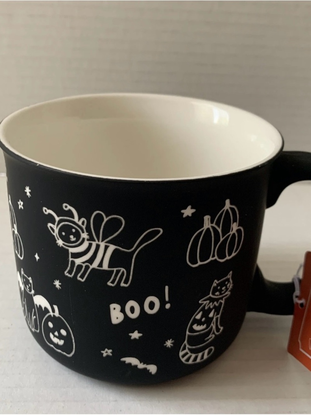 Feline Spooky Halloween Boo! Cats Pumpkin Black Soft Touch Coffee Mug NEW